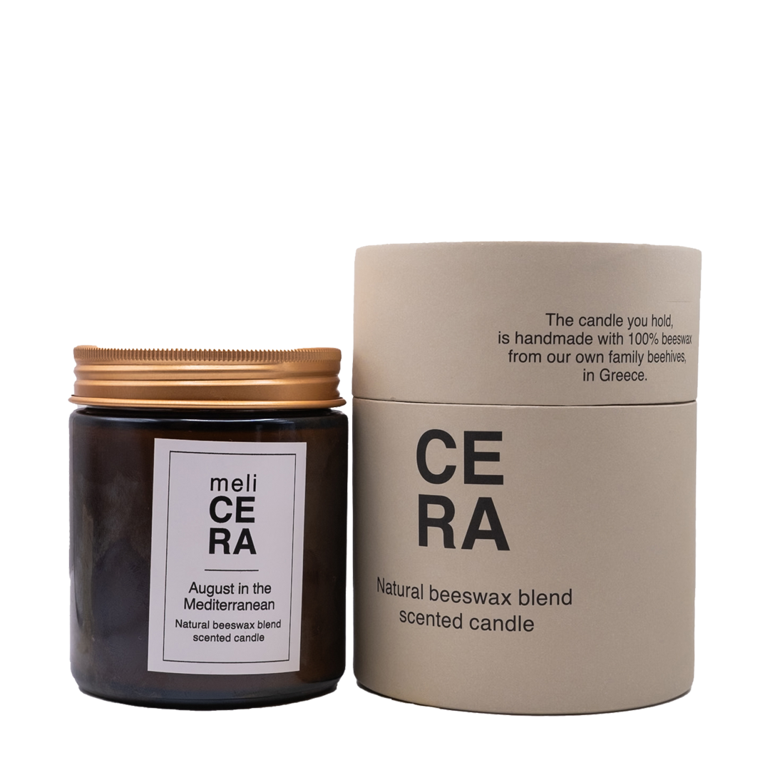 Melicera - AUGUST IN THE MEDITERRANEAN Αρωματικό Κερί με Μελισσοκέρι & Σόγια 200gr