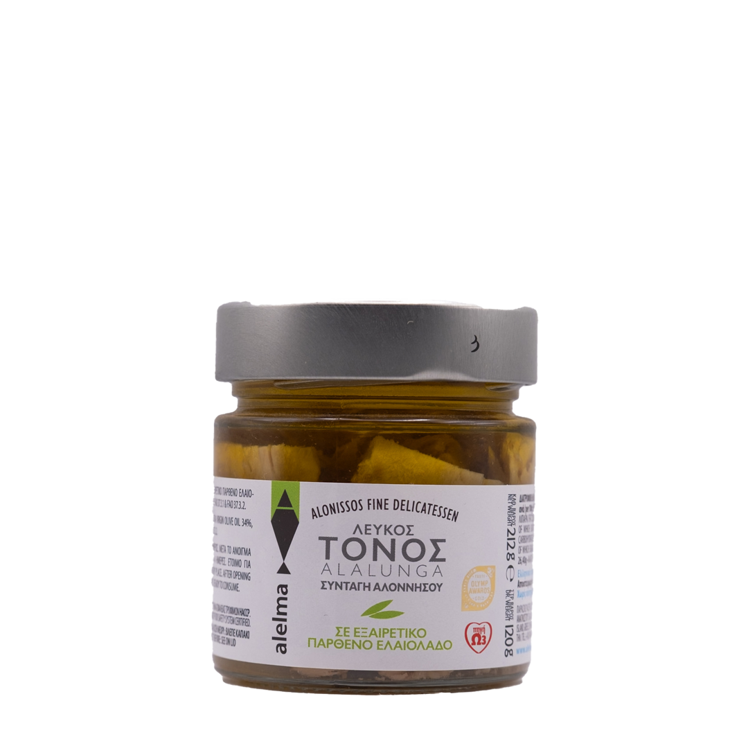 Alelma - Λευκός Τόνος Αλοννήσου Alalunga σε Εξαιρ. Παρθένο Ελαιόλαδο 120gr