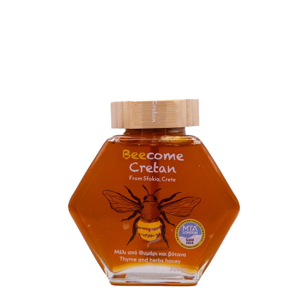 BeeCome Cretan - Thyme and Herb Honey from Sfakia 320gr