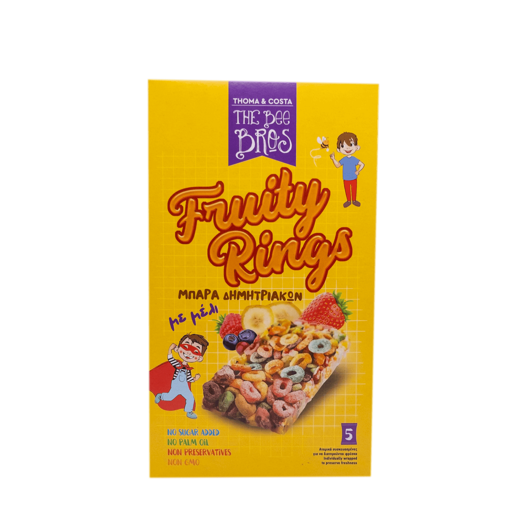 The Bee Bros - Cereal bar with honey and fruits 5x25gr