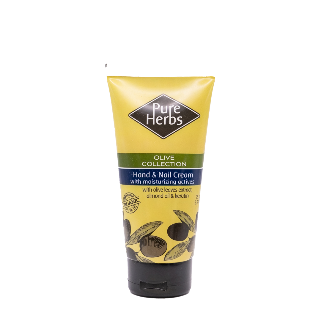 Pure Herbs - Κρέμα χεριών & νυχιών για Ενυδάτωση με Εκχυλίσματα Φύλλων Ελιάς 75ml	