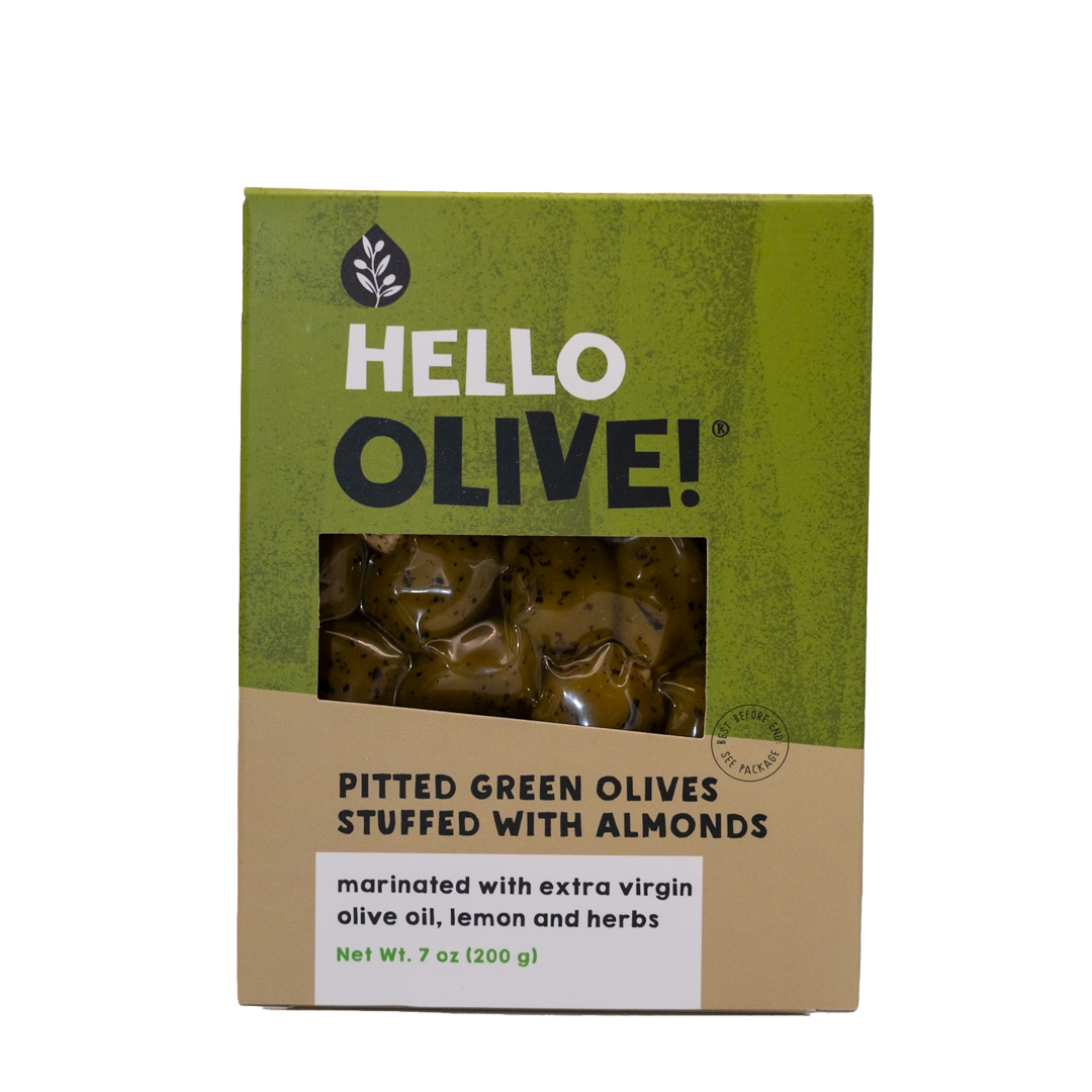 Hello Olive! - Εκπυρηνωμένες Ελιές γεμιστές με Αμύγδαλο 200gr