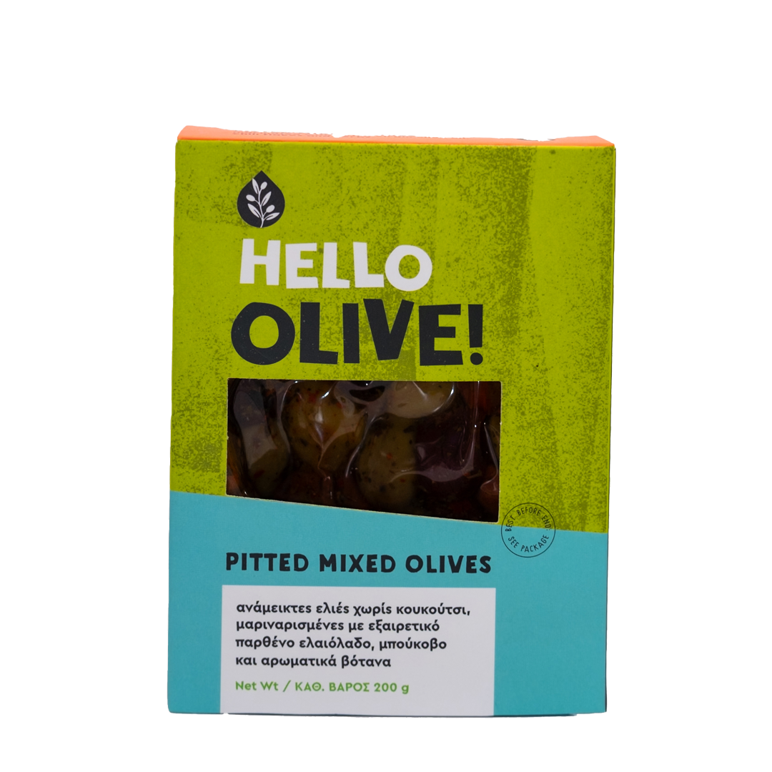Hello Olive! - Pitted Mixed Olives in EVOO 200gr
