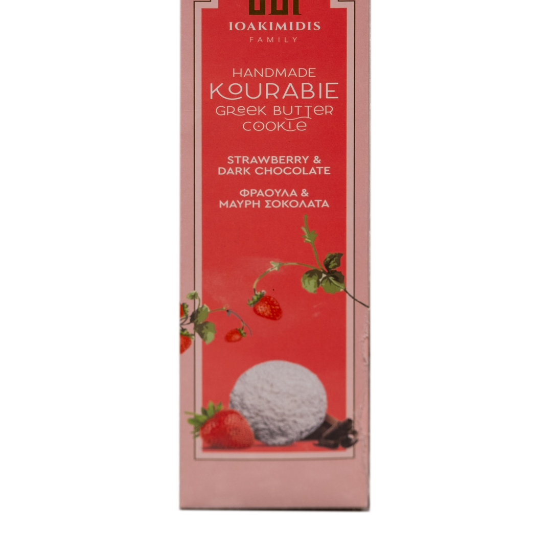 Ioakimidis Family - Handmade kourabie of Kavala with Strawberry & Dark Chocolate 120gr