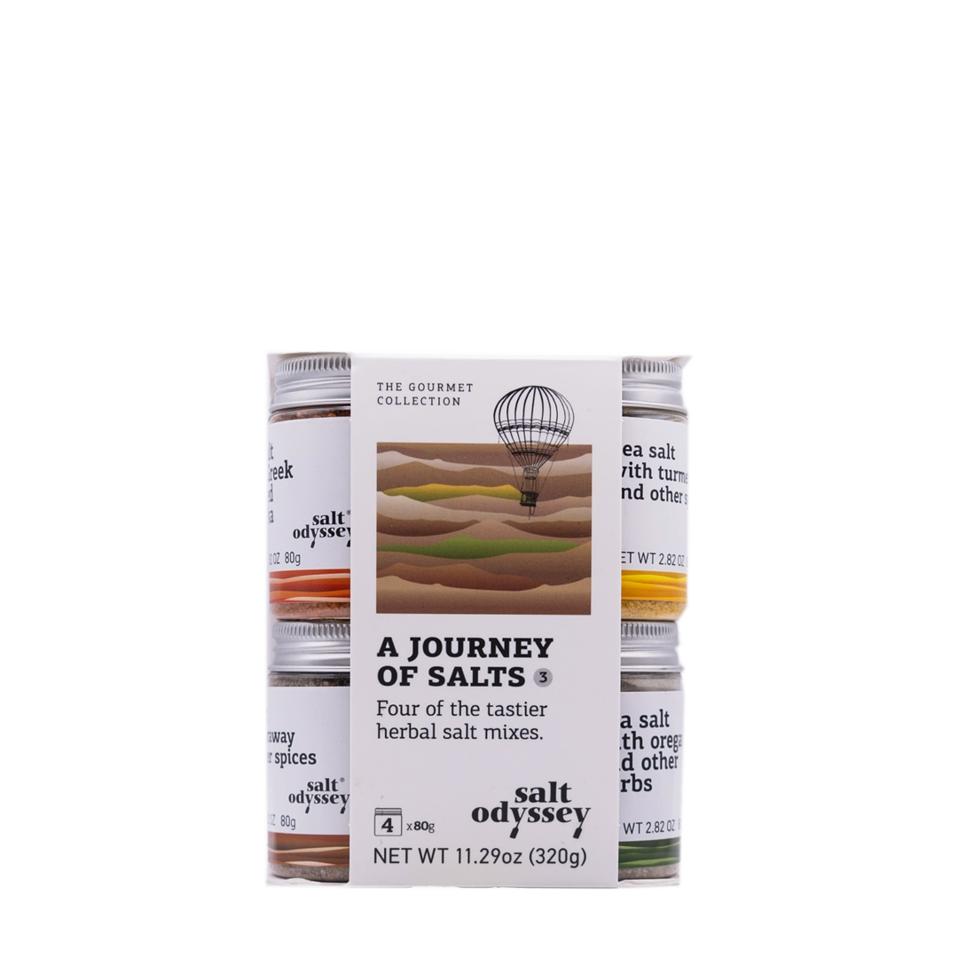 Salt Odyssey - Τέσσερα από τα Γευστικότερα Αλάτια  με Βότανα & Μπαχαρικά 4x80gr