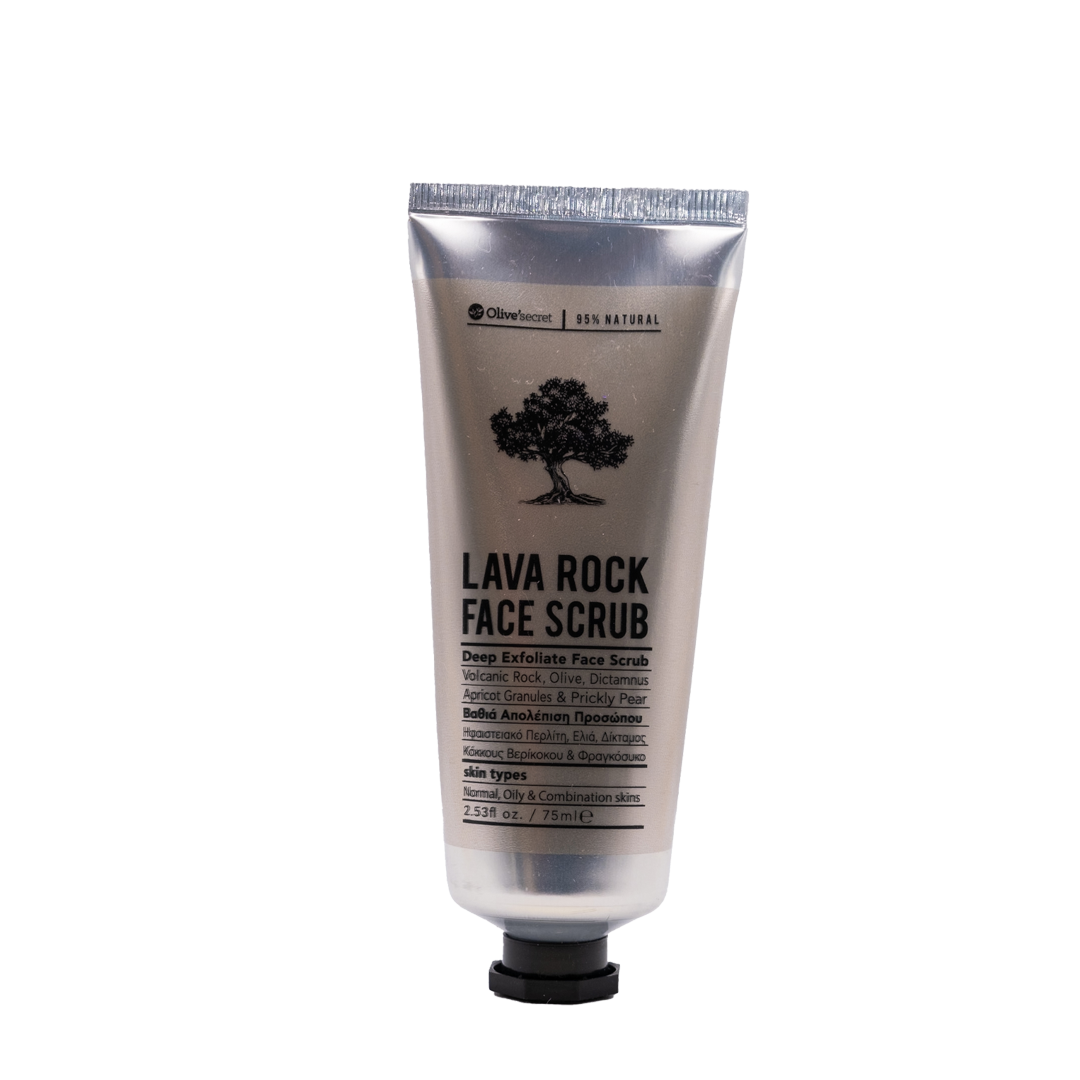 Olives Secret - Lava Rock Face Scrub Apricot granules, Perlite, Olive, Pomegranate & Opuntia 75ml
