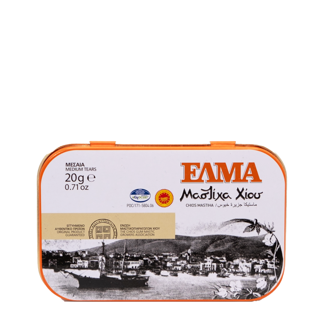 ΕΛΜΑ - Αυθεντική Μαστίχα Χίου Χονδρή σε Μεταλλικό Κουτί 20gr