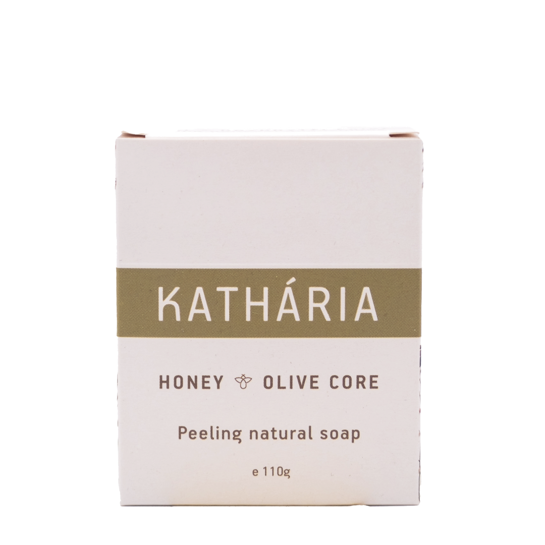 Katharia - Natural Peeling Body Soap with Honey & Olive Core 110gr