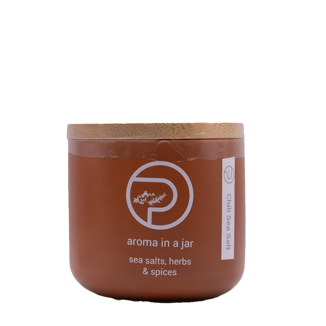 Pelys World – Φυσικό Ακατέργαστο Θαλασσινό Αλάτι από Κέρκυρα με Τσίλι σε Κεραμικό Βάζο 190gr 