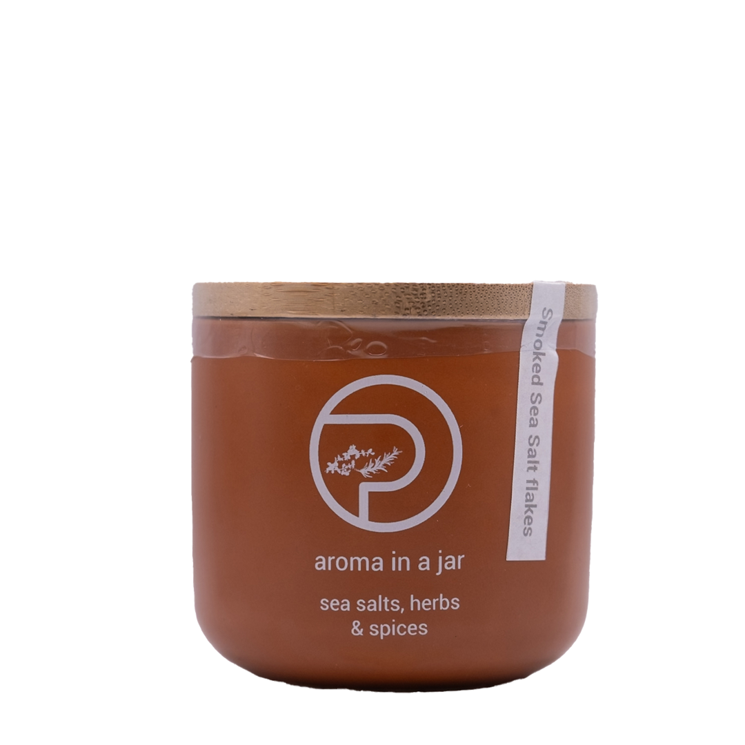 Pelys World - Νιφάδες Καπνιστού Θαλασσινού Αλατιού από την Κέρκυρα σε κεραμικό βάζο 110gr