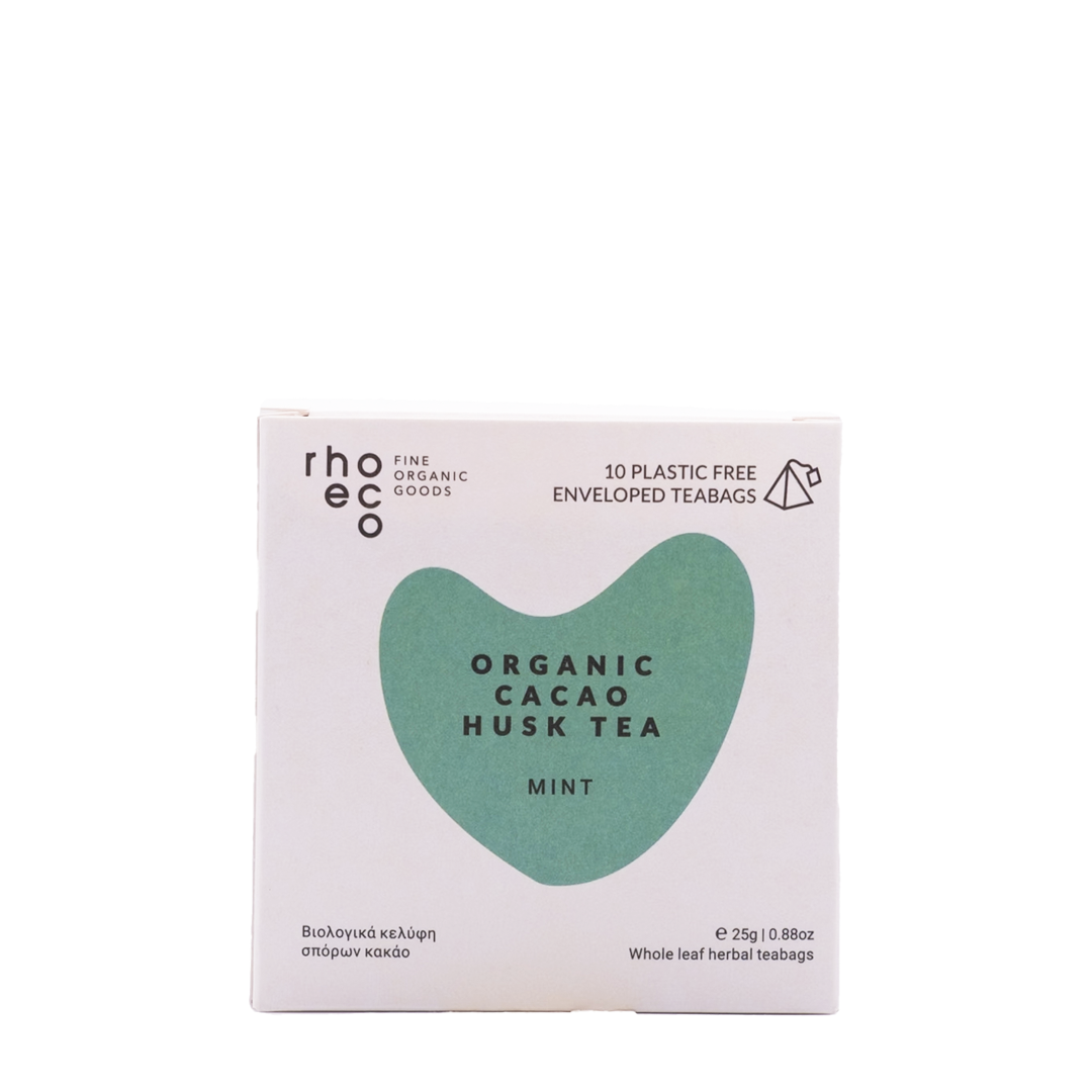 Rhoeco - Βιολογικό Ρόφημα από Κελύφη Σπόρων Κακάο με Γεύση Μέντα 25gr (10 t-bags)