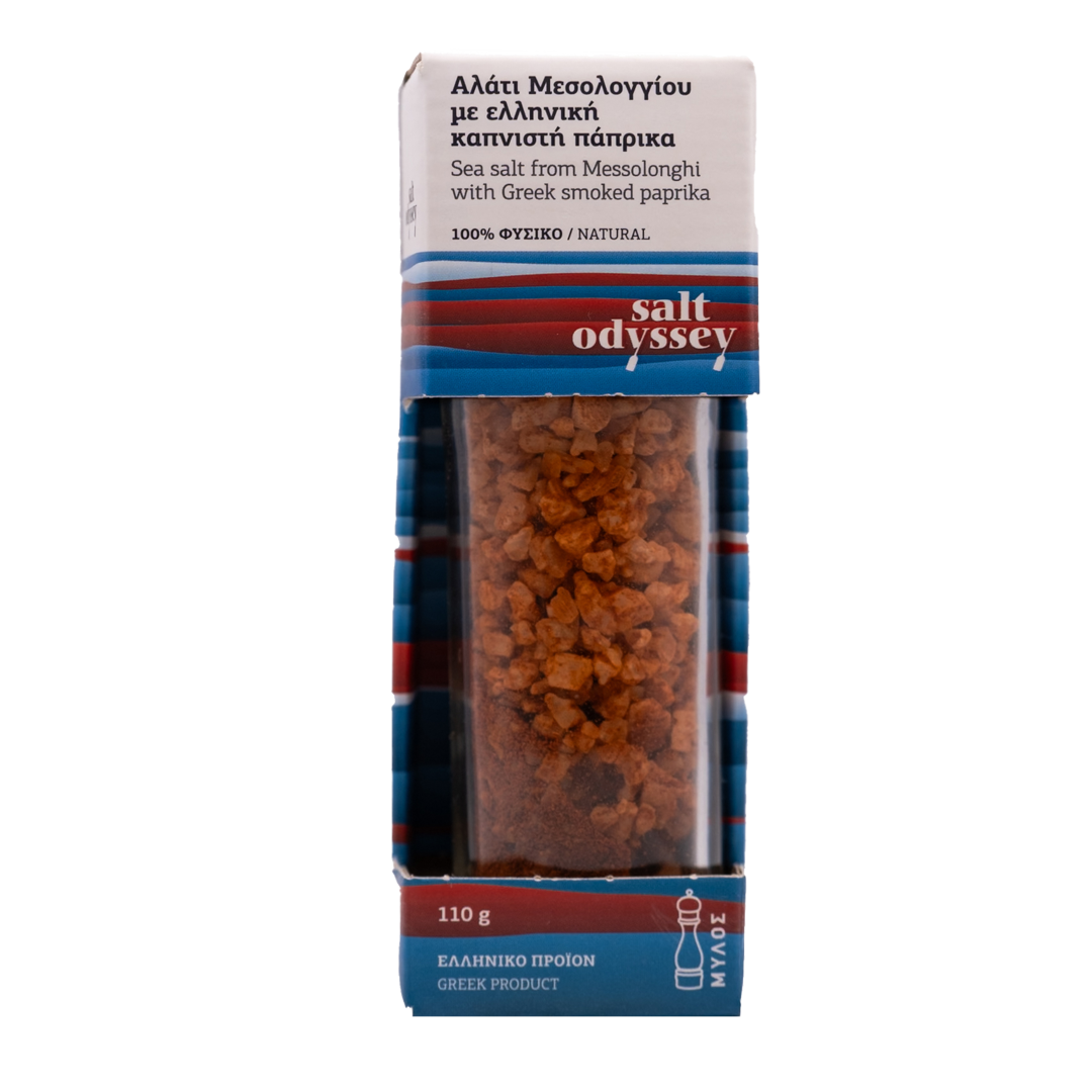 Salt Odyssey - Pure sea salt from Messolonghi 95%, Greek smoked paprika 5% 100gr
