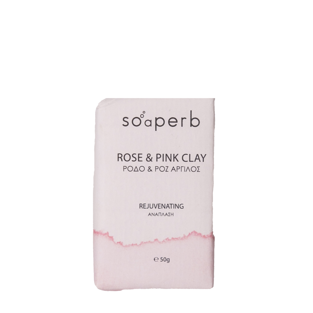 Soaperb - Σαπούνι Ανάπλασης Ρόδο & Ροζ Άργιλος 50gr