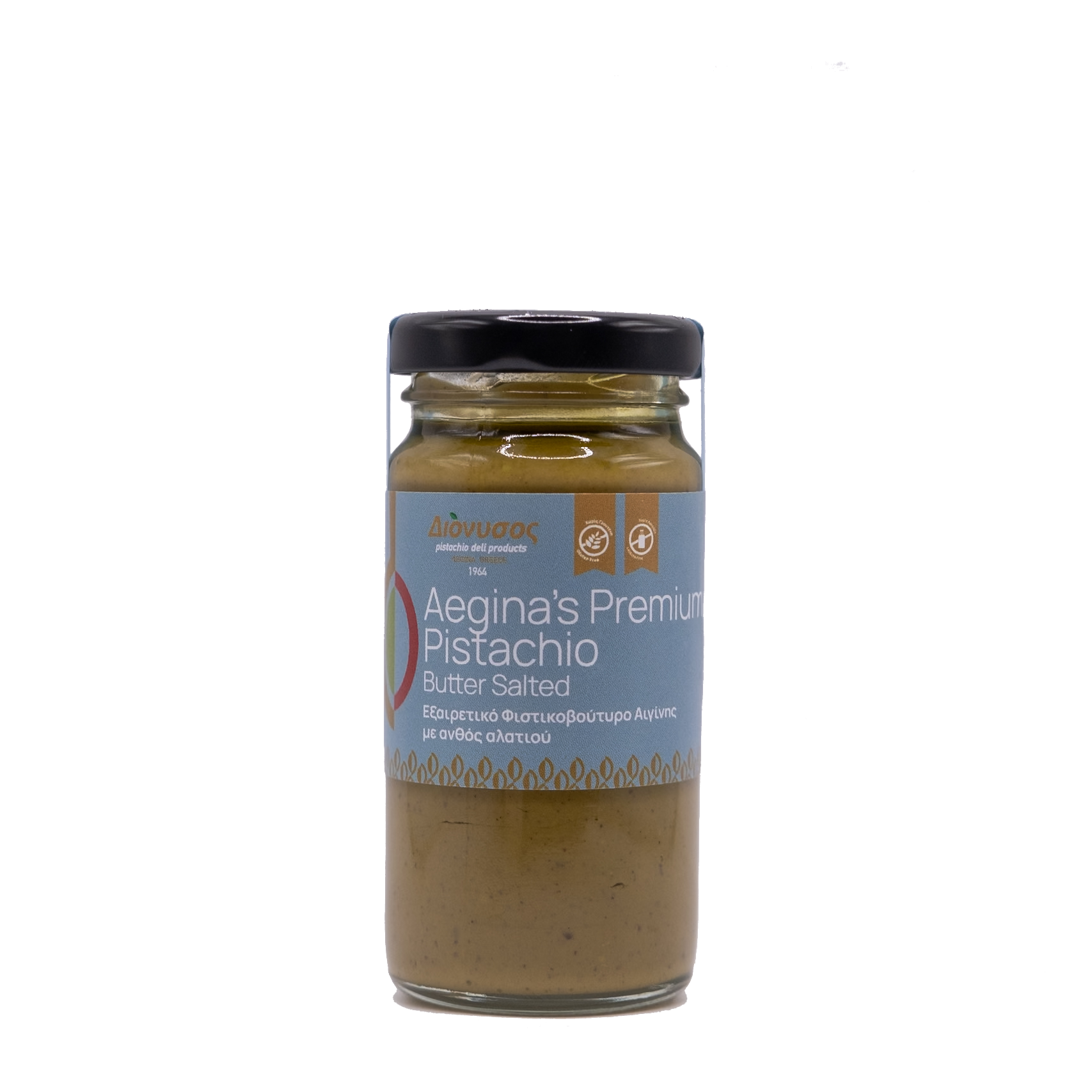 Διόνυσος Φιστίκι Αιγίνης -Eξαιρετικό Φιστικοβούτυρο Αιγίνης με Aνθός Aλατιού 100gr