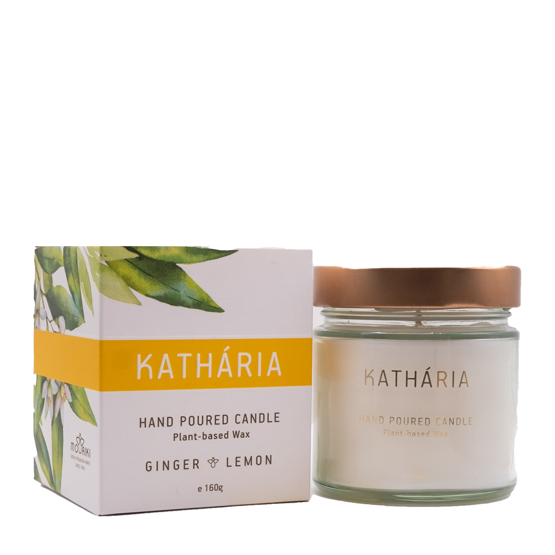 Katharia - Xειροποίητο Αρωματικό Κερί Ginger Λεμόνι 160gr