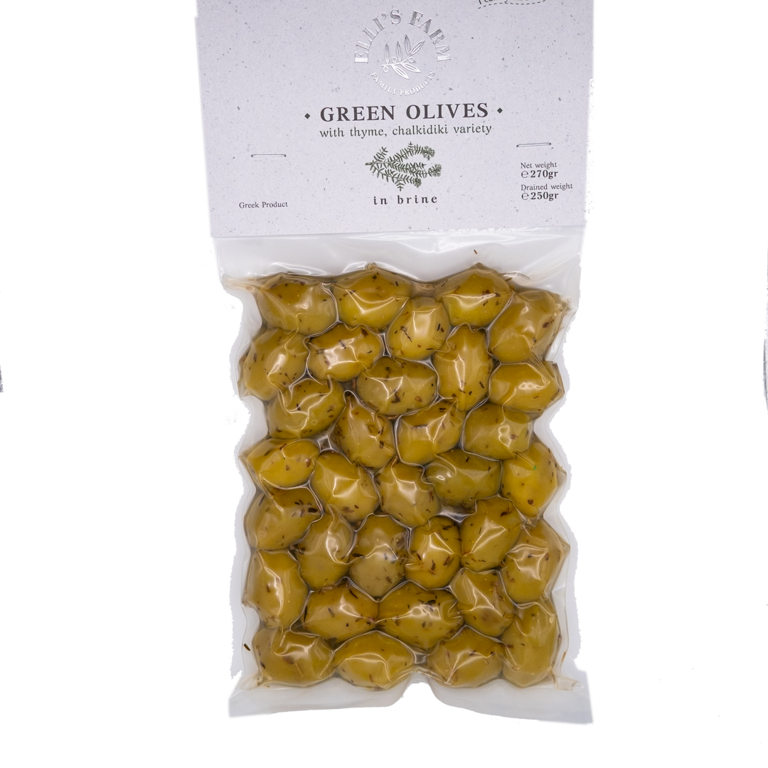 Elli's Farm -Πράσινες Ελιές Χαλκιδικής με Θυμάρι  270gr	