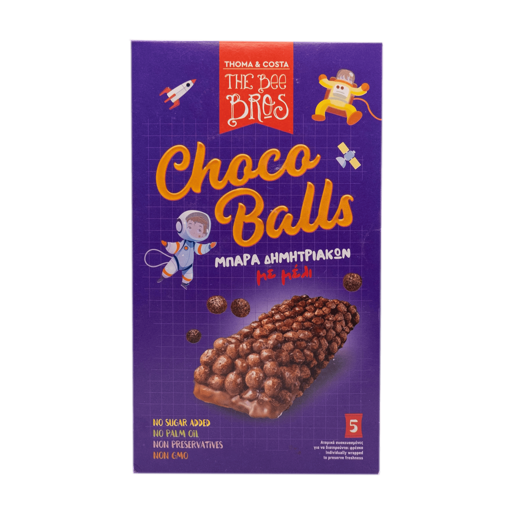 The Bee Bros - Μπάρα δημητριακών με Μέλι & Σοκολάτα 5x25gr