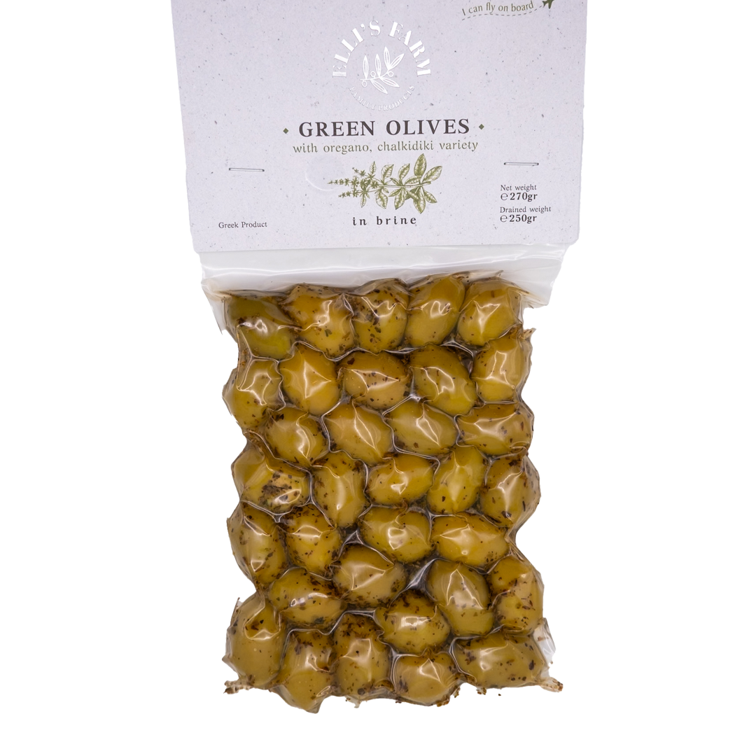 Elli's Farm - Green Olives Chalkidiki Variety Marinated with Oregano 260gr