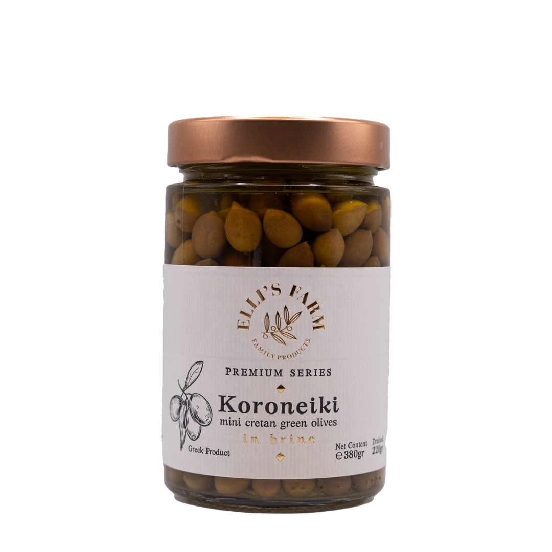 Elli's Farm - Mini Cretan Green Olives Koroneiki Variety in Brine 380gr
