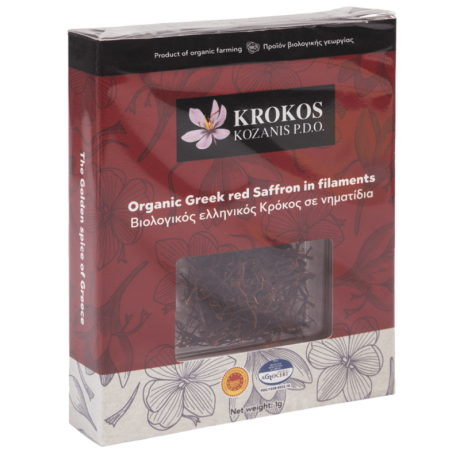 Krokos Kozanis PGI - Filaments Organic Red Saffron from Kozani 1gr