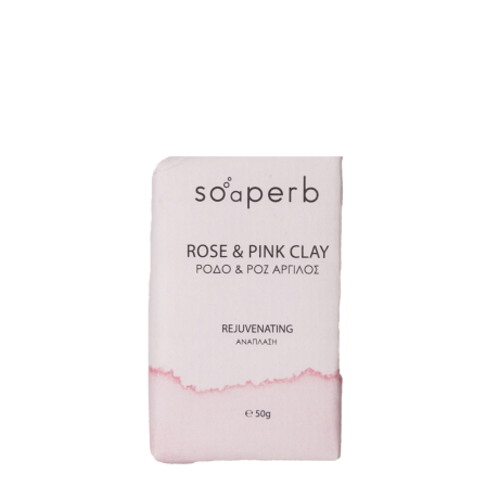 Soaperb - Σαπούνι Ανάπλασης Ρόδο & Ροζ Άργιλος 50gr