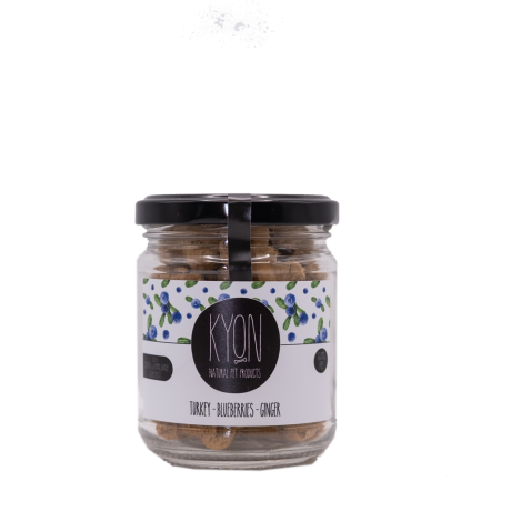 Kyon Pet Products - Turkey - Ginger - Blueberries biscuits for Dogs 75gr